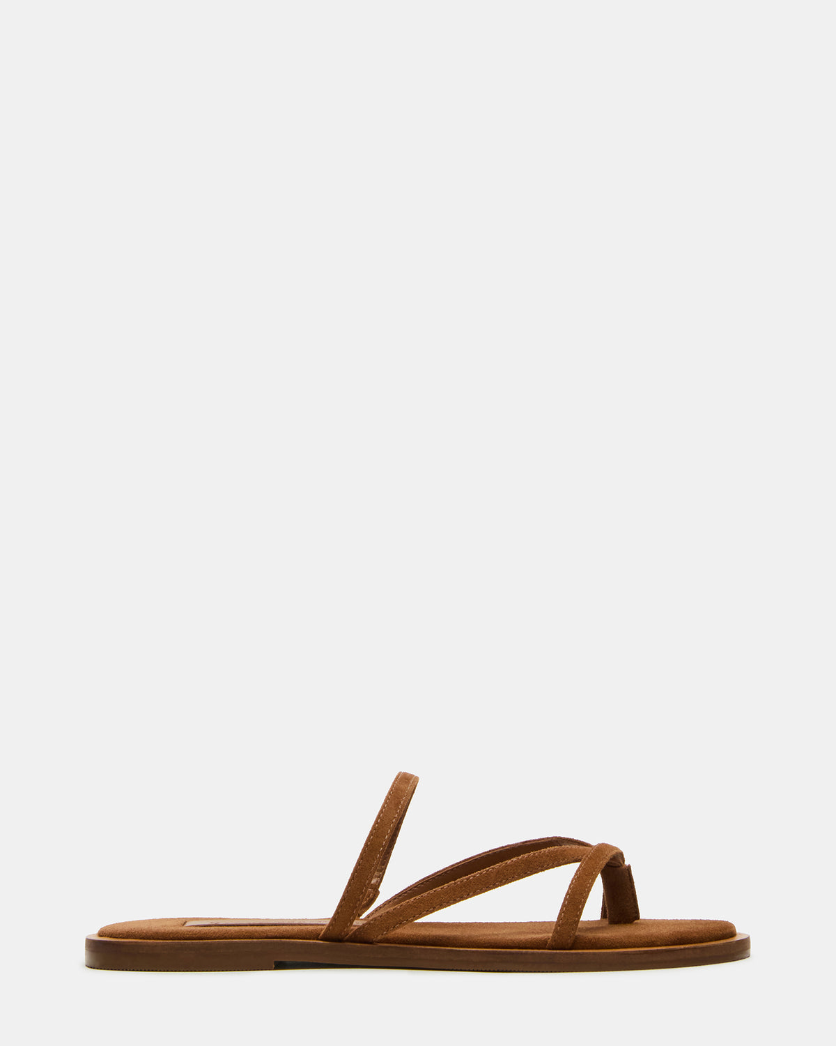 Steve Madden ELLERY Chestnut Suede Strappy Thong Slide Women's Sandal