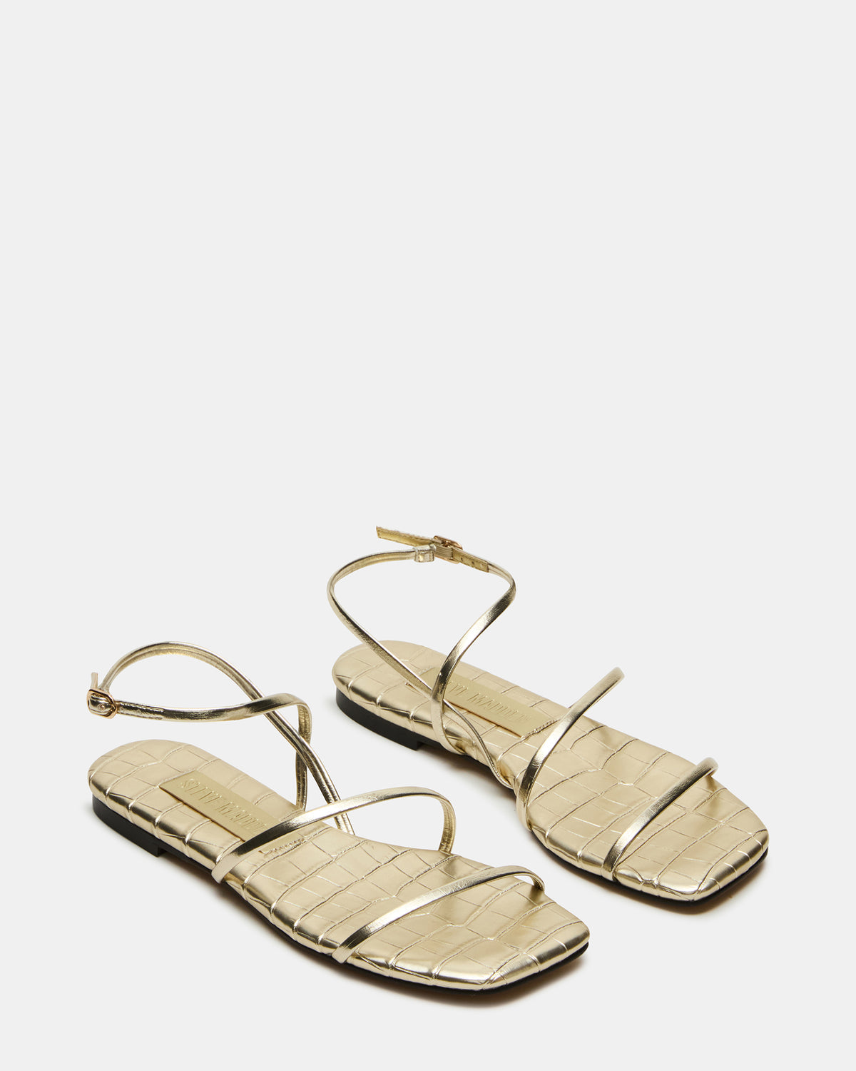 Steve Madden TANGO Gold Square-Toe Strappy Women's Sandal