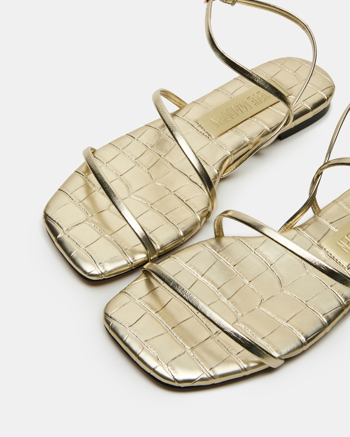 Steve Madden TANGO Gold Square-Toe Strappy Women's Sandal