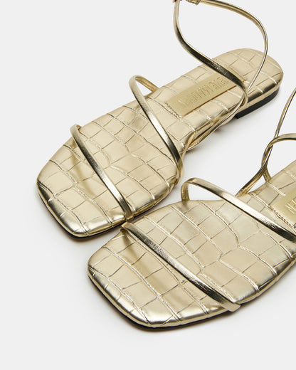 Steve Madden TANGO Gold Square-Toe Strappy Women's Sandal