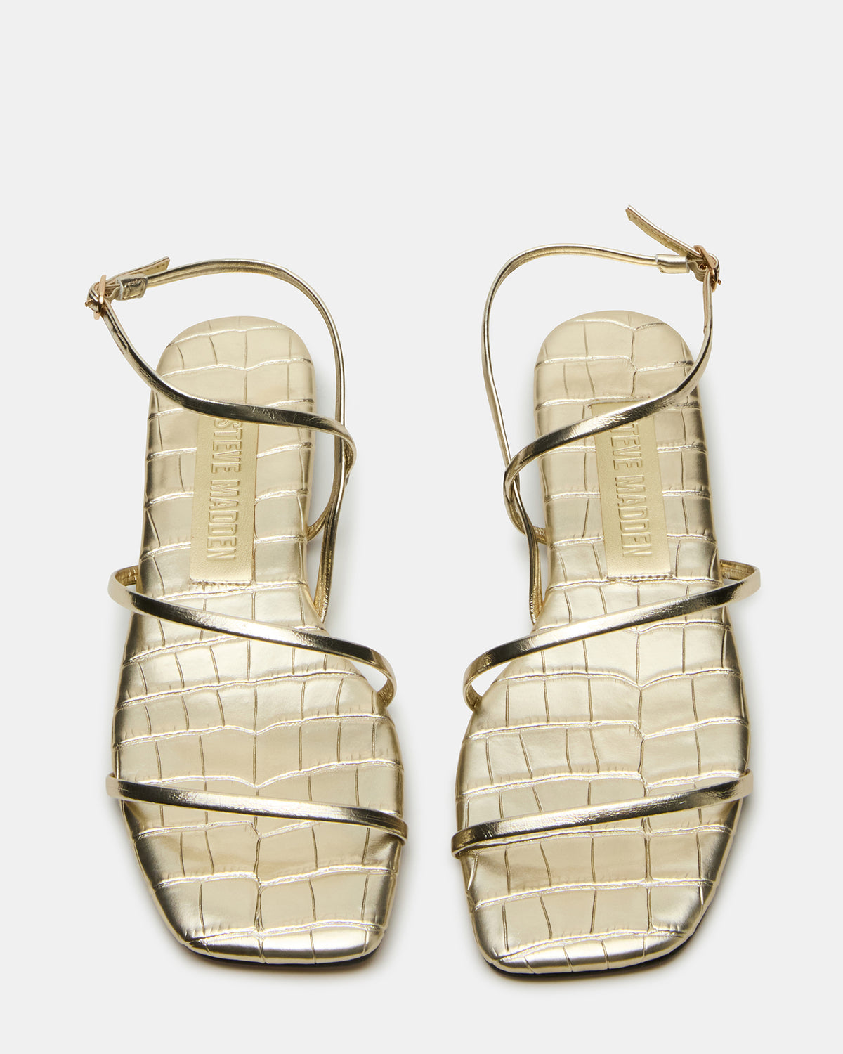 Steve Madden TANGO Gold Square-Toe Strappy Women's Sandal