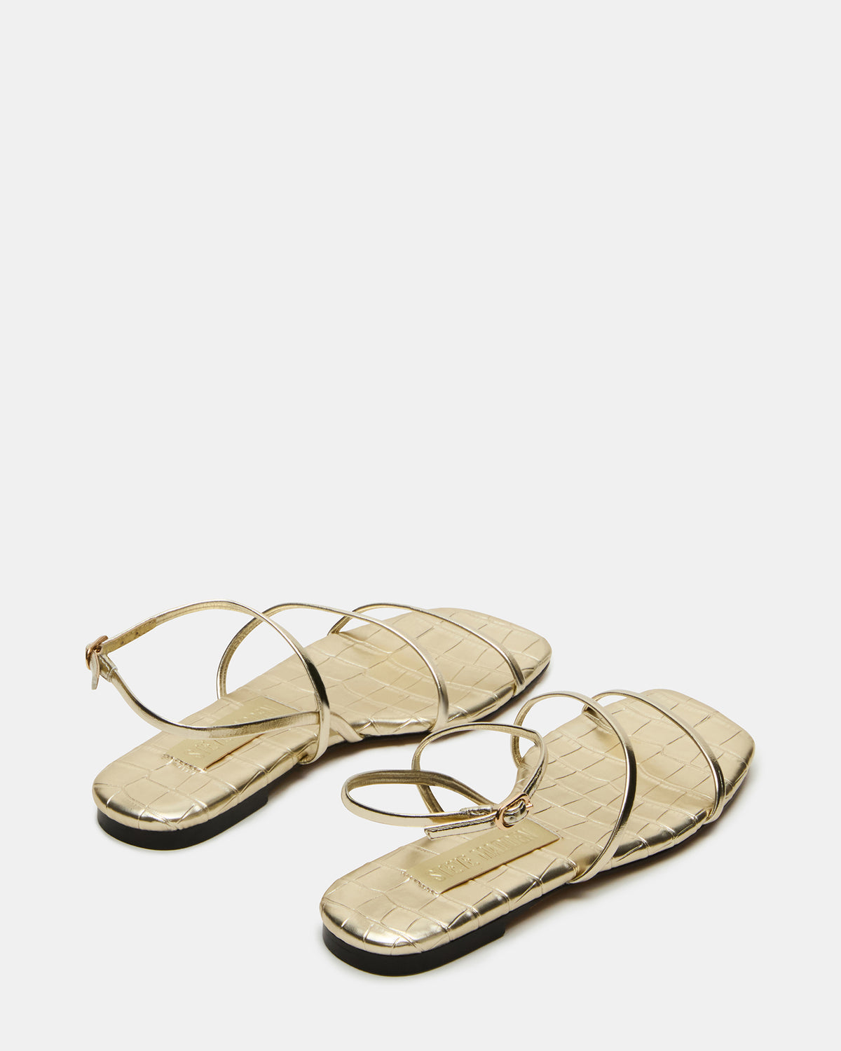 Steve Madden TANGO Gold Square-Toe Strappy Women's Sandal