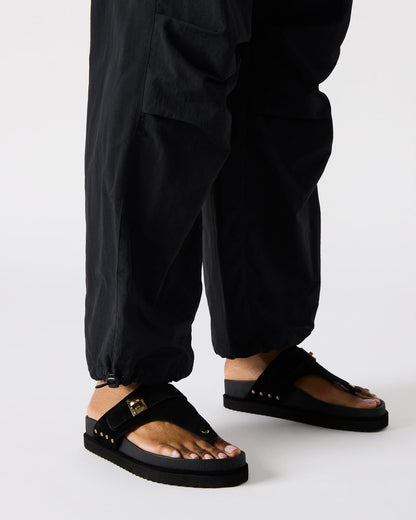 Steve Madden THONA Black Suede Women's Flatform Thong Sandal