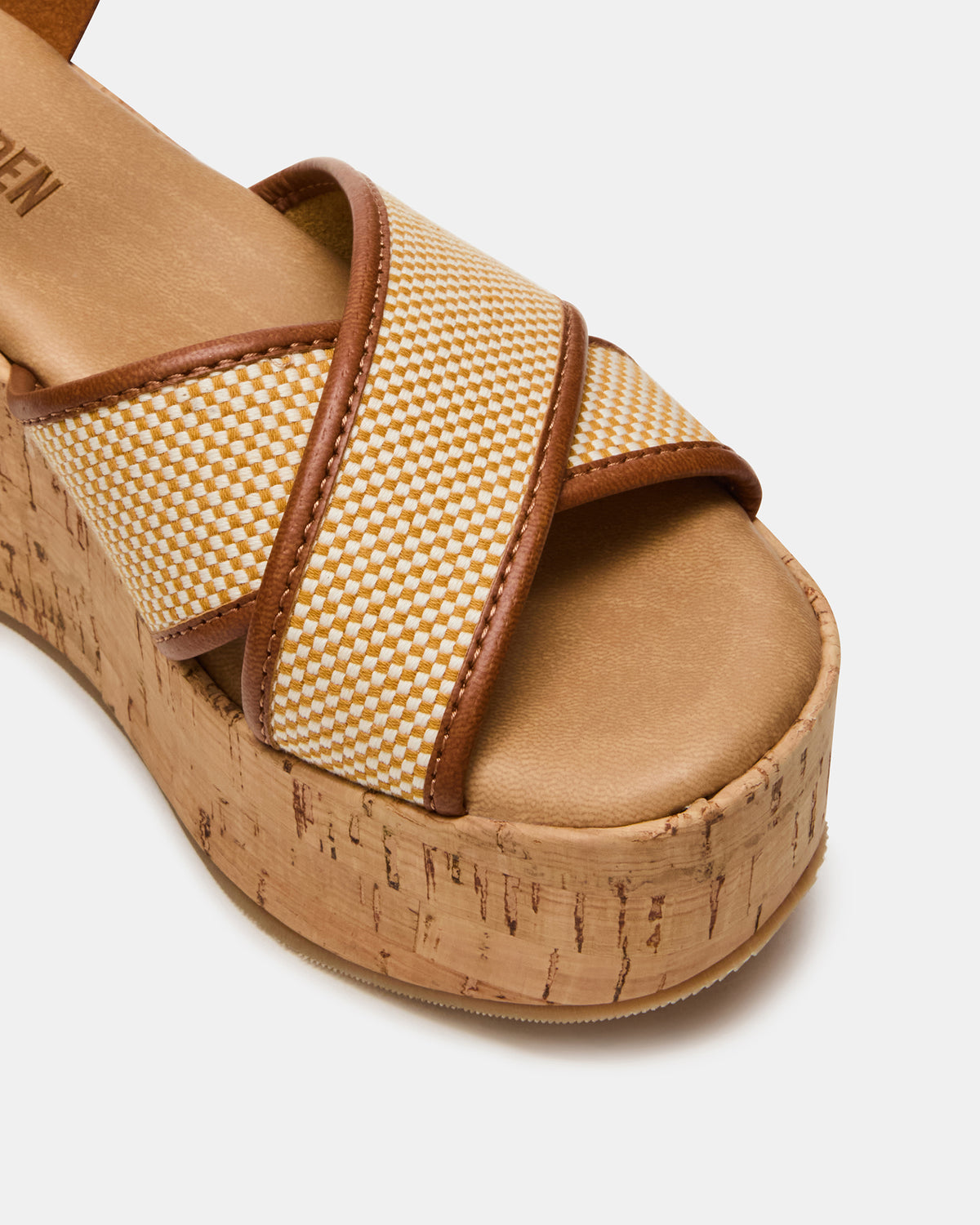 Steve Madden JETSET Brown Multi Platform Wedge Women's Sandal