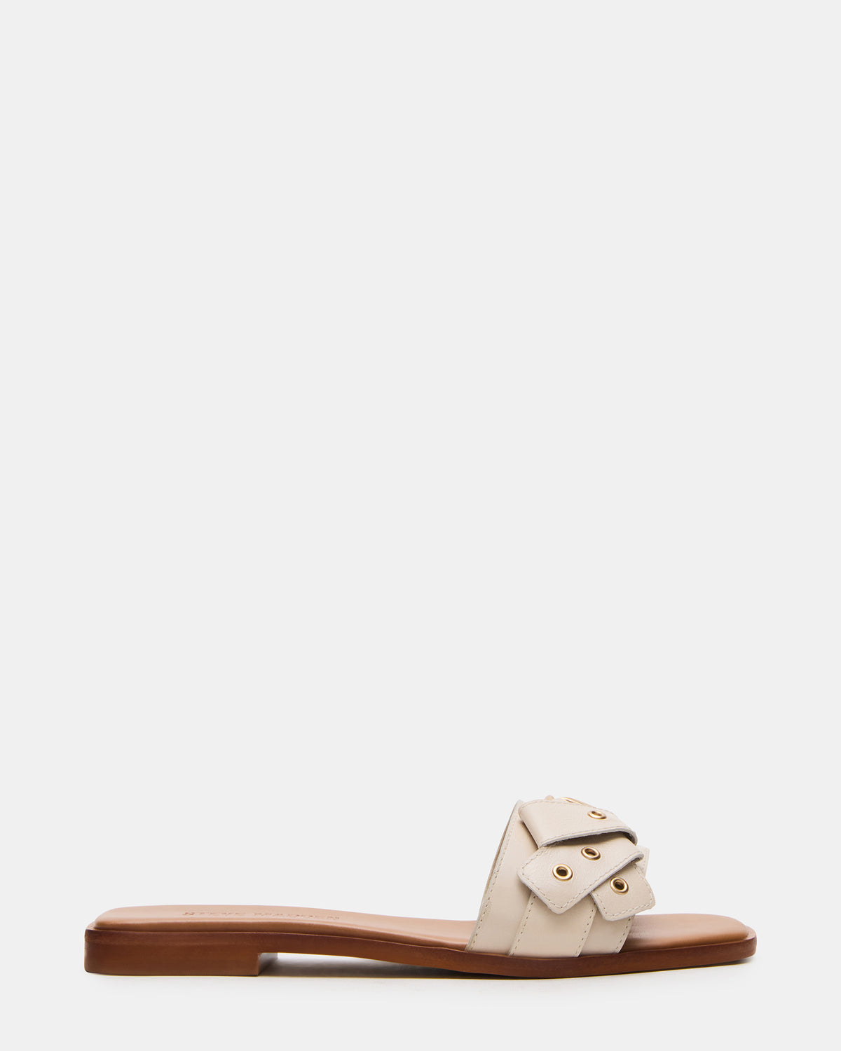 Steve Madden HILARIA Bone Leather Square-Toe Slide Women's Sandal