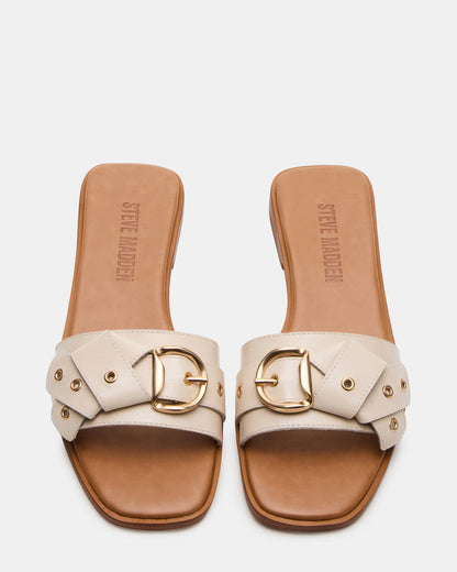 Steve Madden HILARIA Bone Leather Square-Toe Slide Women's Sandal