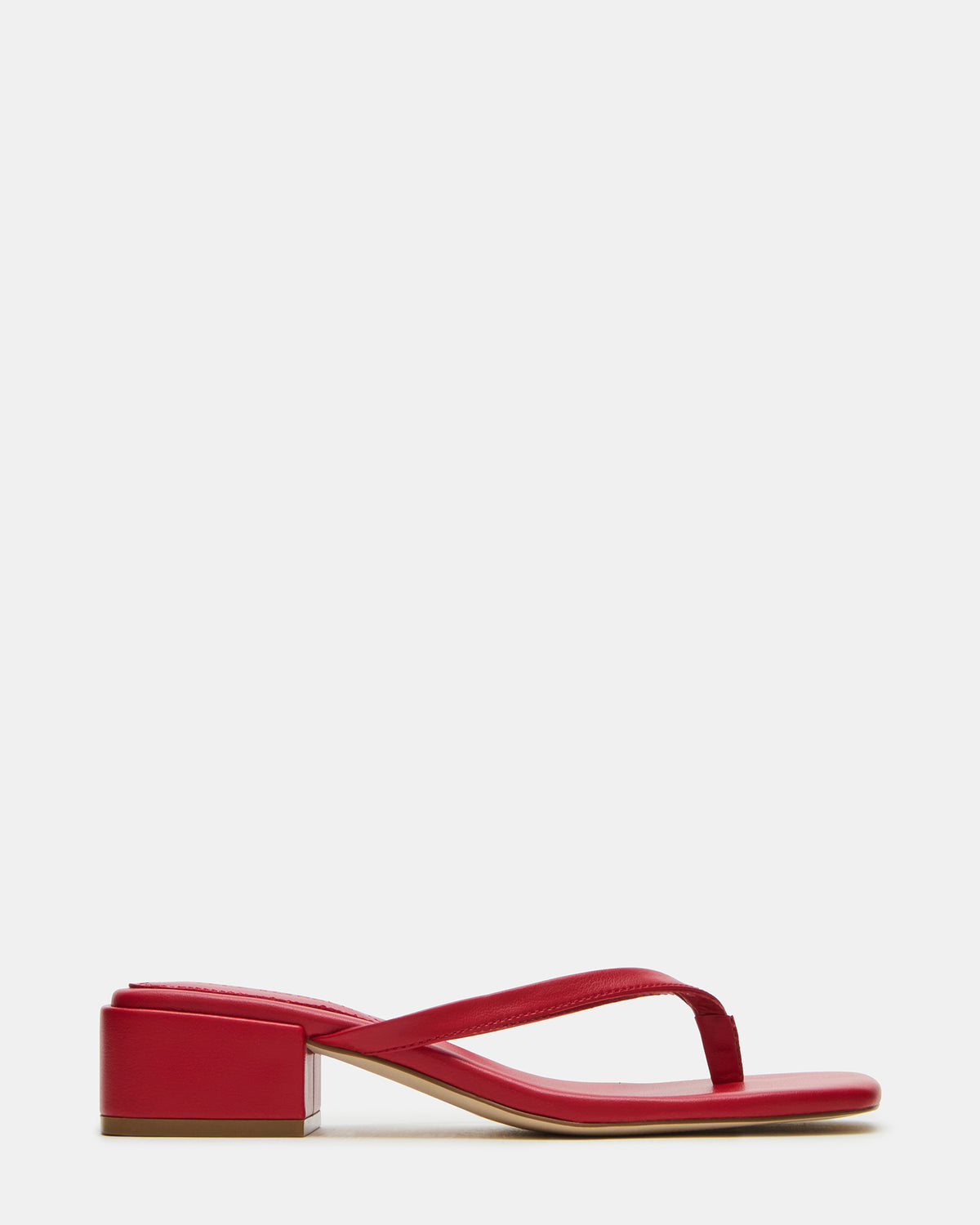 Steve Madden CARIBBEAN Red Square-Toe Mule Thong Women's Sandal