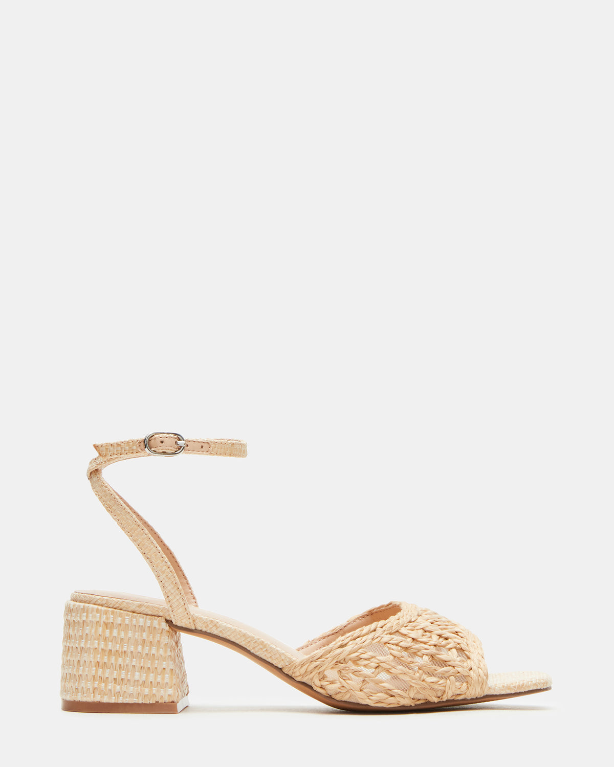 Steve Madden SOLEIL Raffia Square-Toe Woven Women's Sandal