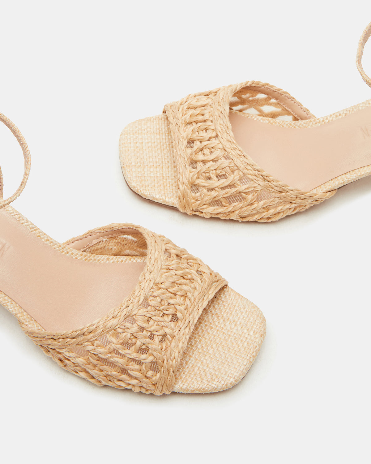 Steve Madden SOLEIL Raffia Square-Toe Woven Women's Sandal