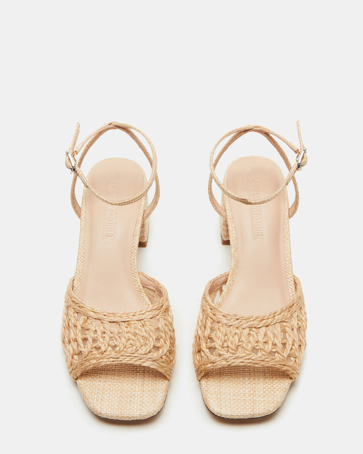 Steve Madden SOLEIL Raffia Square-Toe Woven Women's Sandal