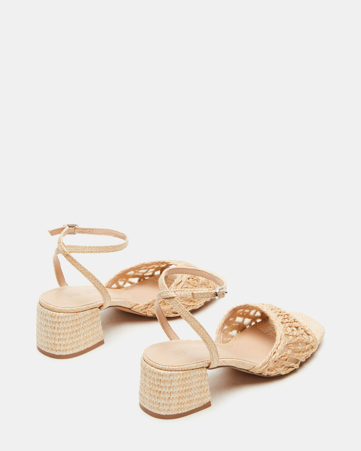 Steve Madden SOLEIL Raffia Square-Toe Woven Women's Sandal
