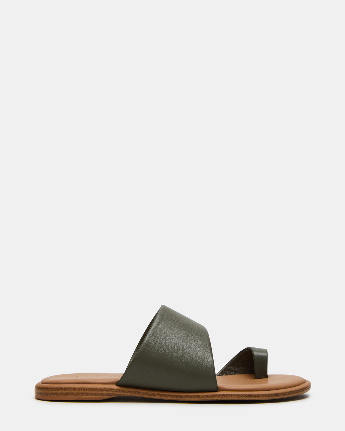 Steve Madden ZANI Olive Leather Women's Slide Sandal