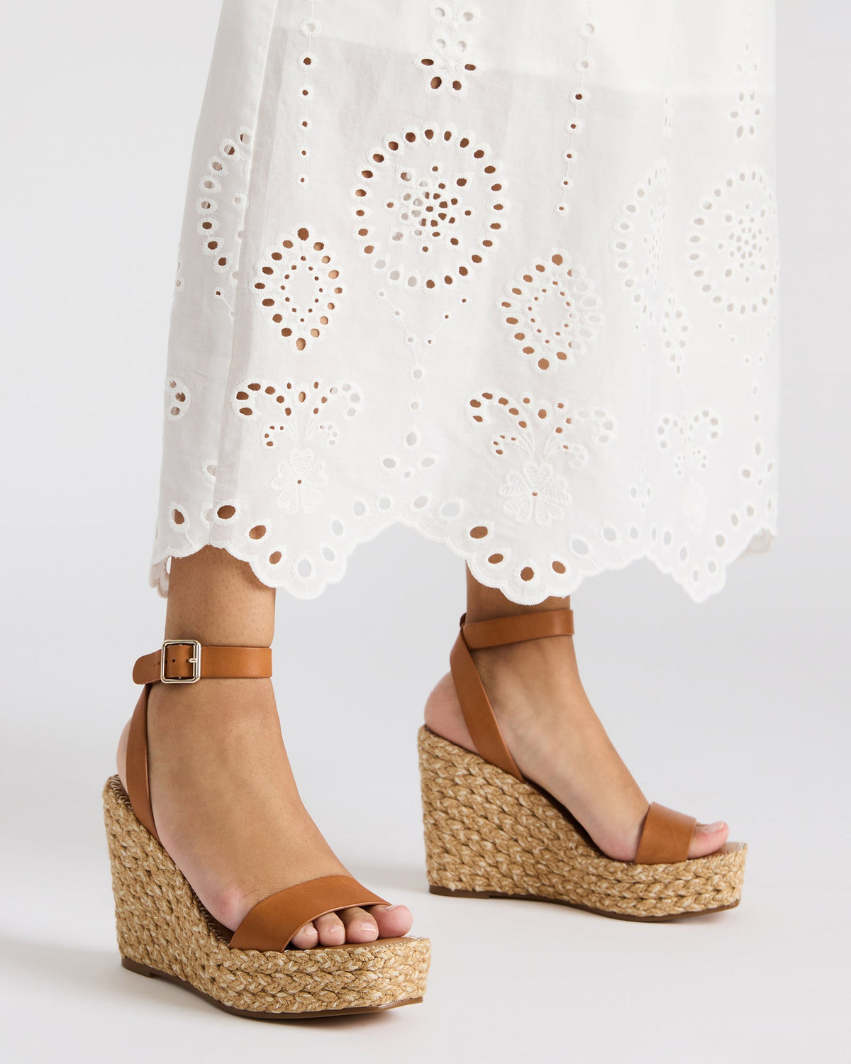 Steve Madden COSMO Tan Leather Rattia Women's Platform Wedge