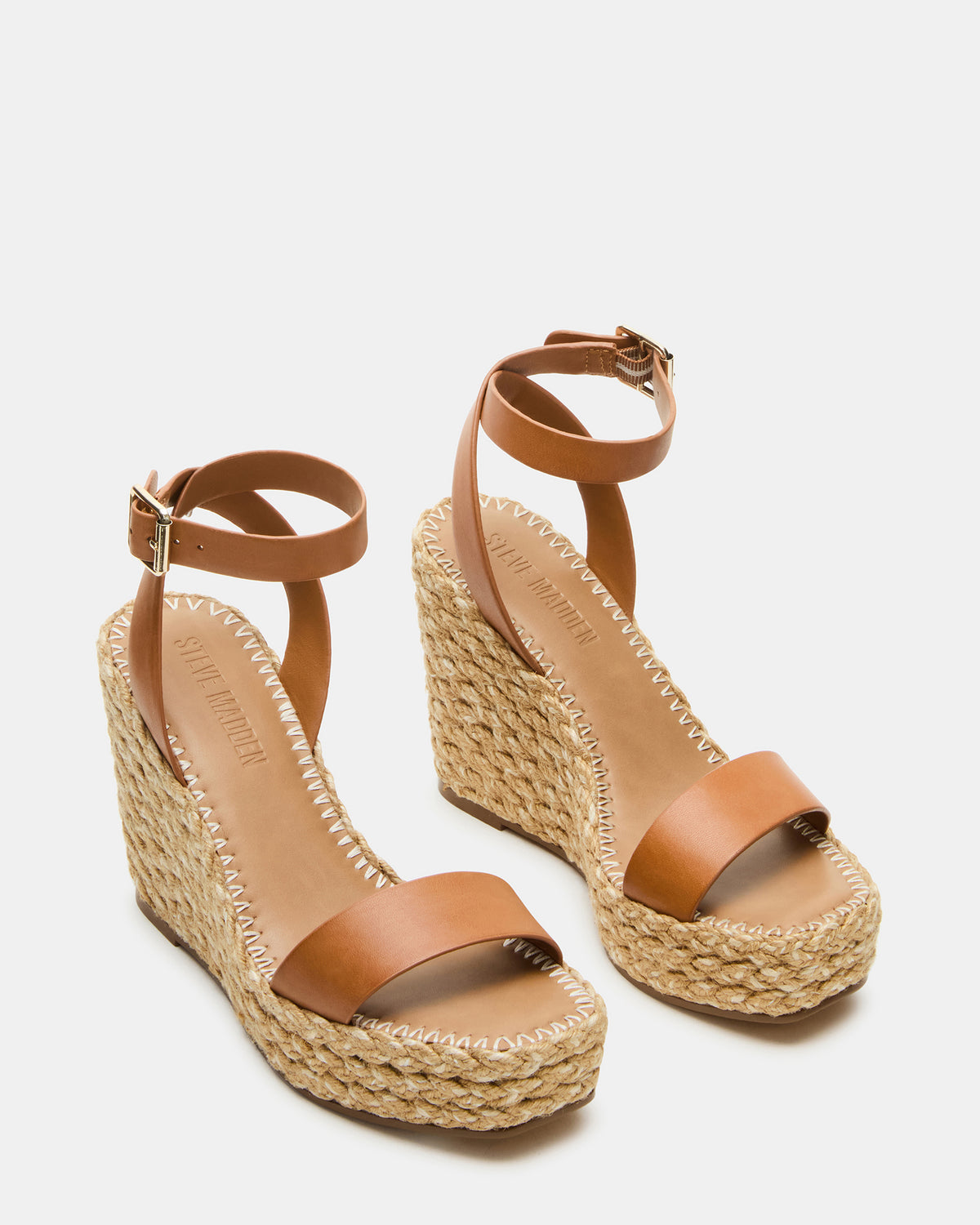 Steve Madden COSMO Tan Leather Rattia Women's Platform Wedge