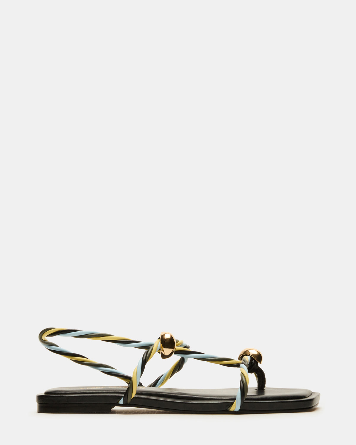 Steve Madden LOCO Black Multi Women's Strappy Square Toe Sandal