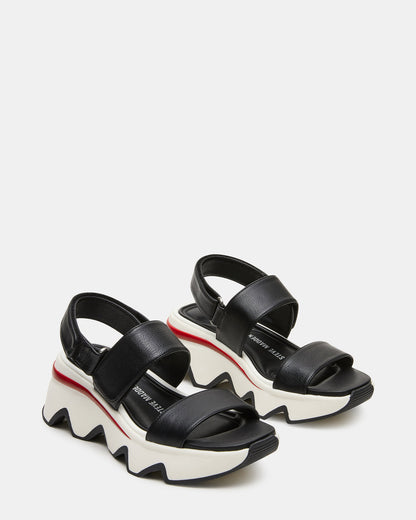 Steve Madden LOCHAN Black Platform Flatform Strappy Women's Sandal