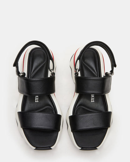 Steve Madden LOCHAN Black Platform Flatform Strappy Women's Sandal