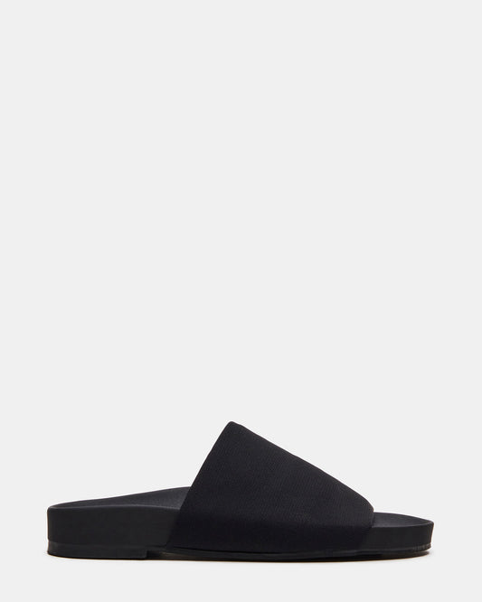 Steve Madden SANSA Black Flatform Footbed Slide Women's Sandal