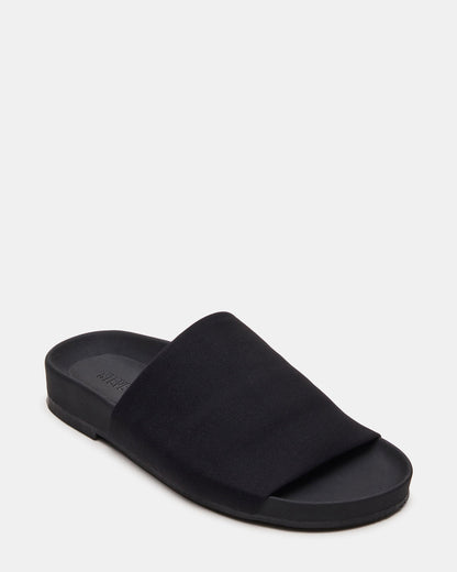 Steve Madden SANSA Black Flatform Footbed Slide Women's Sandal