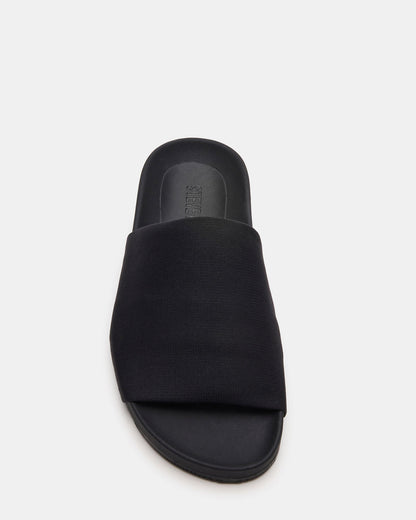 Steve Madden SANSA Black Flatform Footbed Slide Women's Sandal