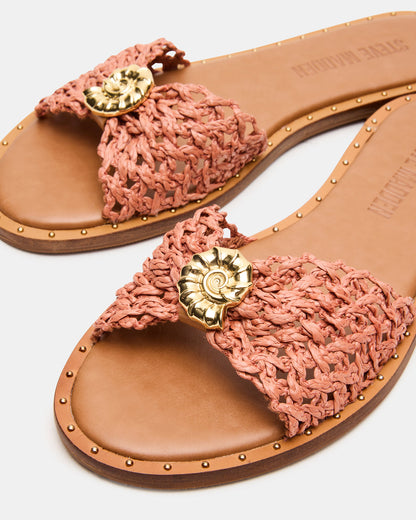 Steve Madden DIPSY Terracotta Conch Slide Rounded Toe Women's Sandal