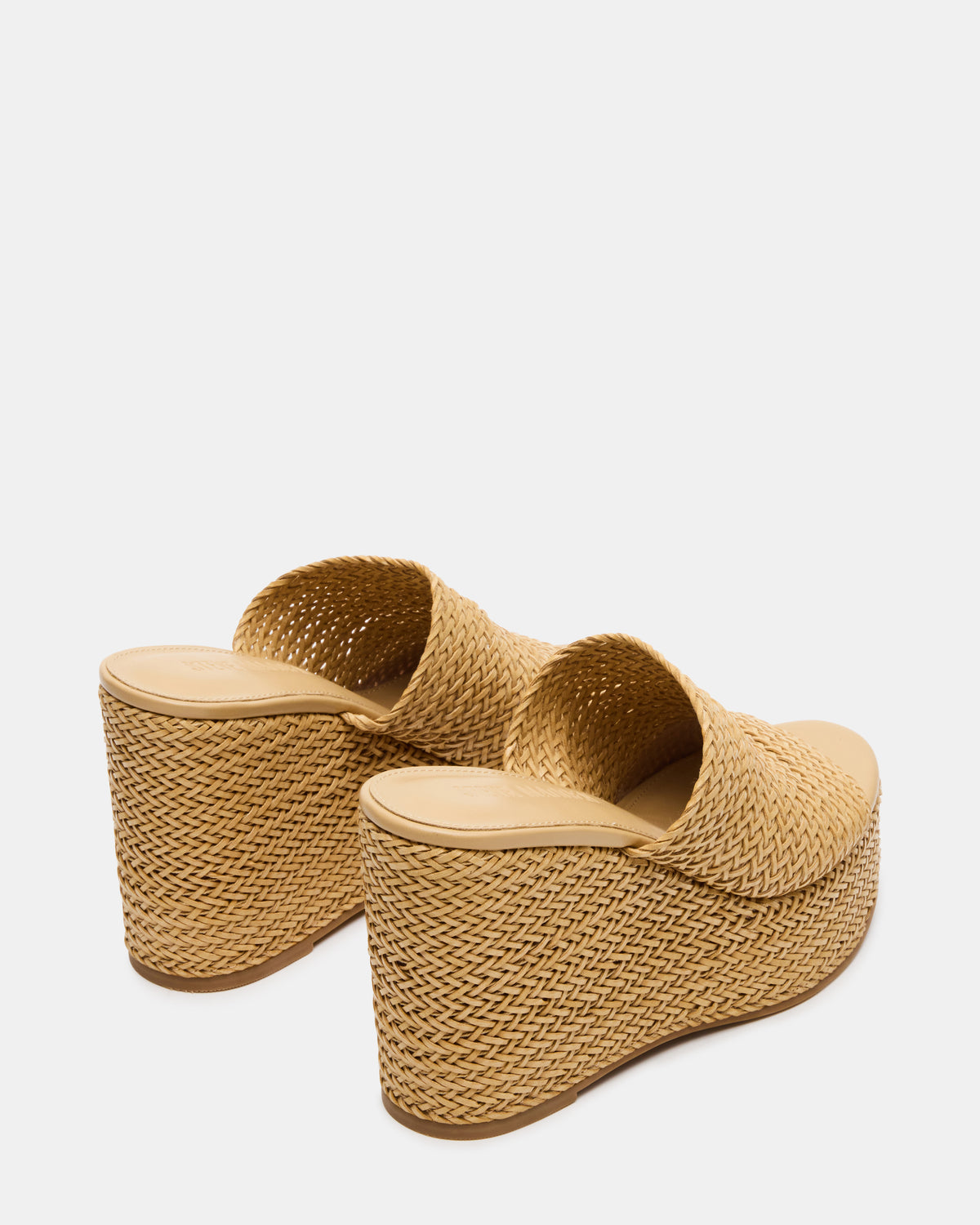 Steve Madden CASSI Natural Platform Raffia Wedge Women's Sandal