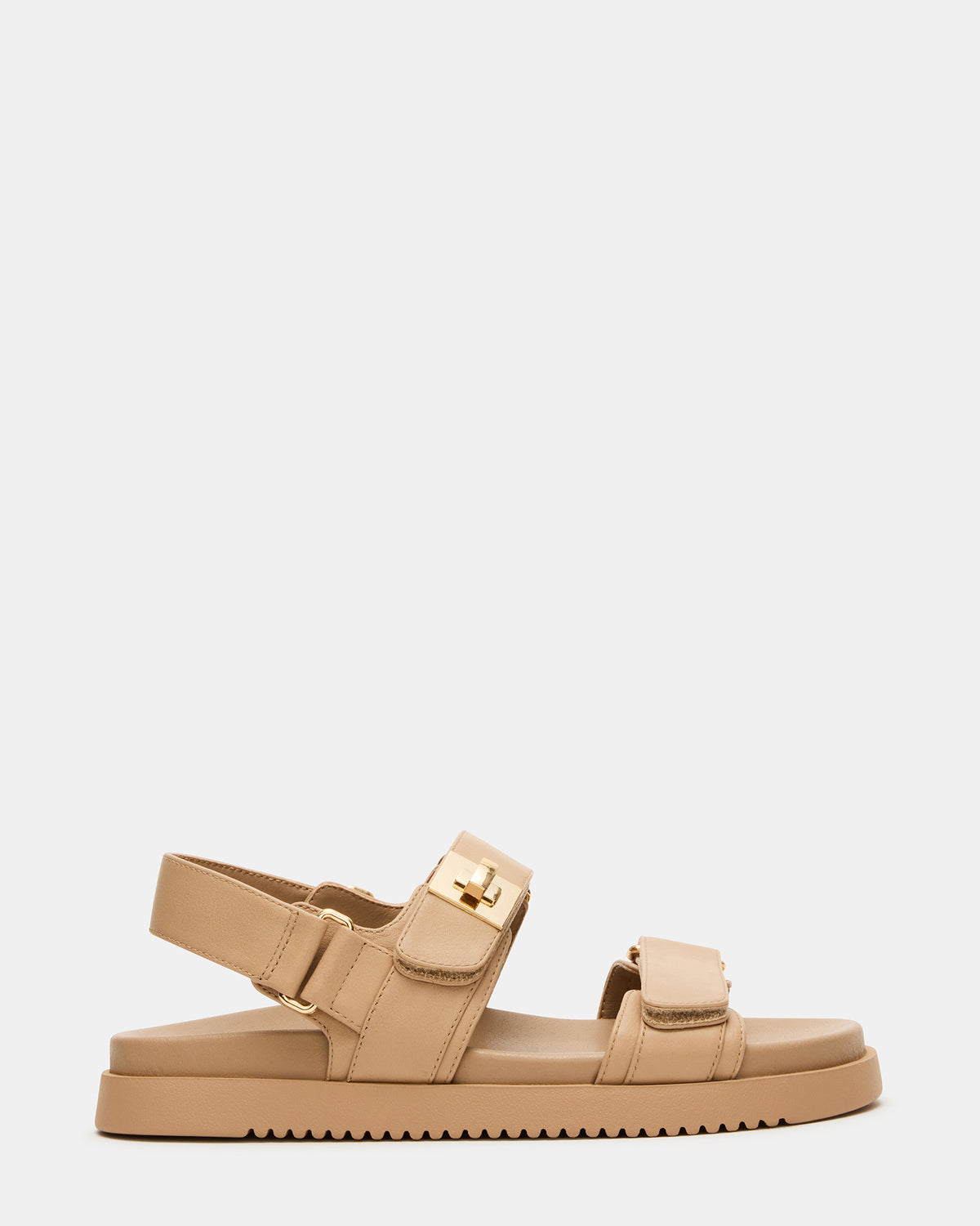Steve Madden MONA Beige Leather Flatform Women's Sandal