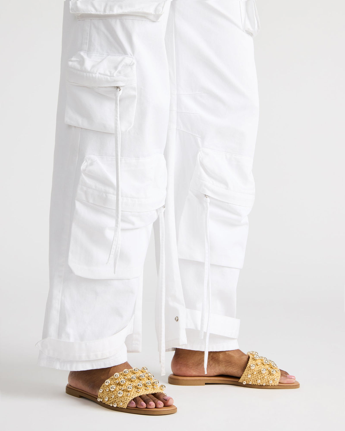 Steve Madden KEELY Natural Raffia Women's Studded Slides