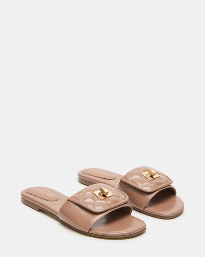 Steve Madden MORELAND Mocha Quilted Slide Women's Sandal