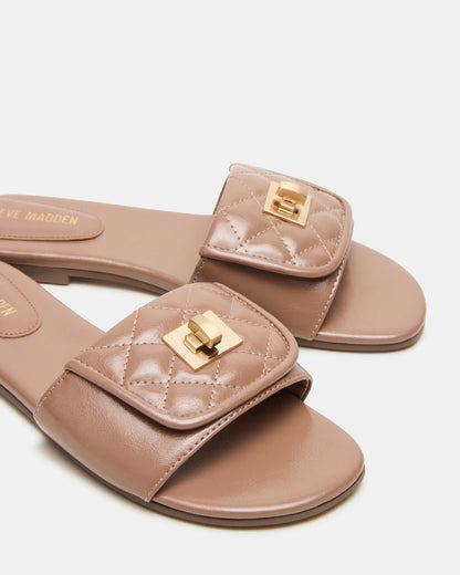 Steve Madden MORELAND Mocha Quilted Slide Women's Sandal