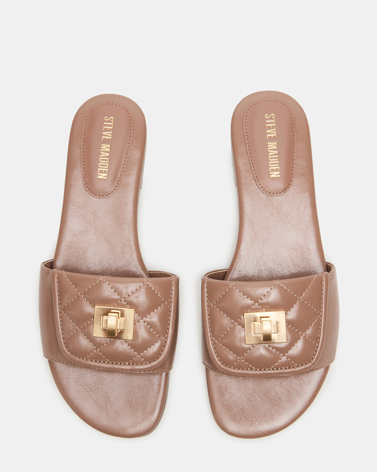 Steve Madden MORELAND Mocha Quilted Slide Women's Sandal