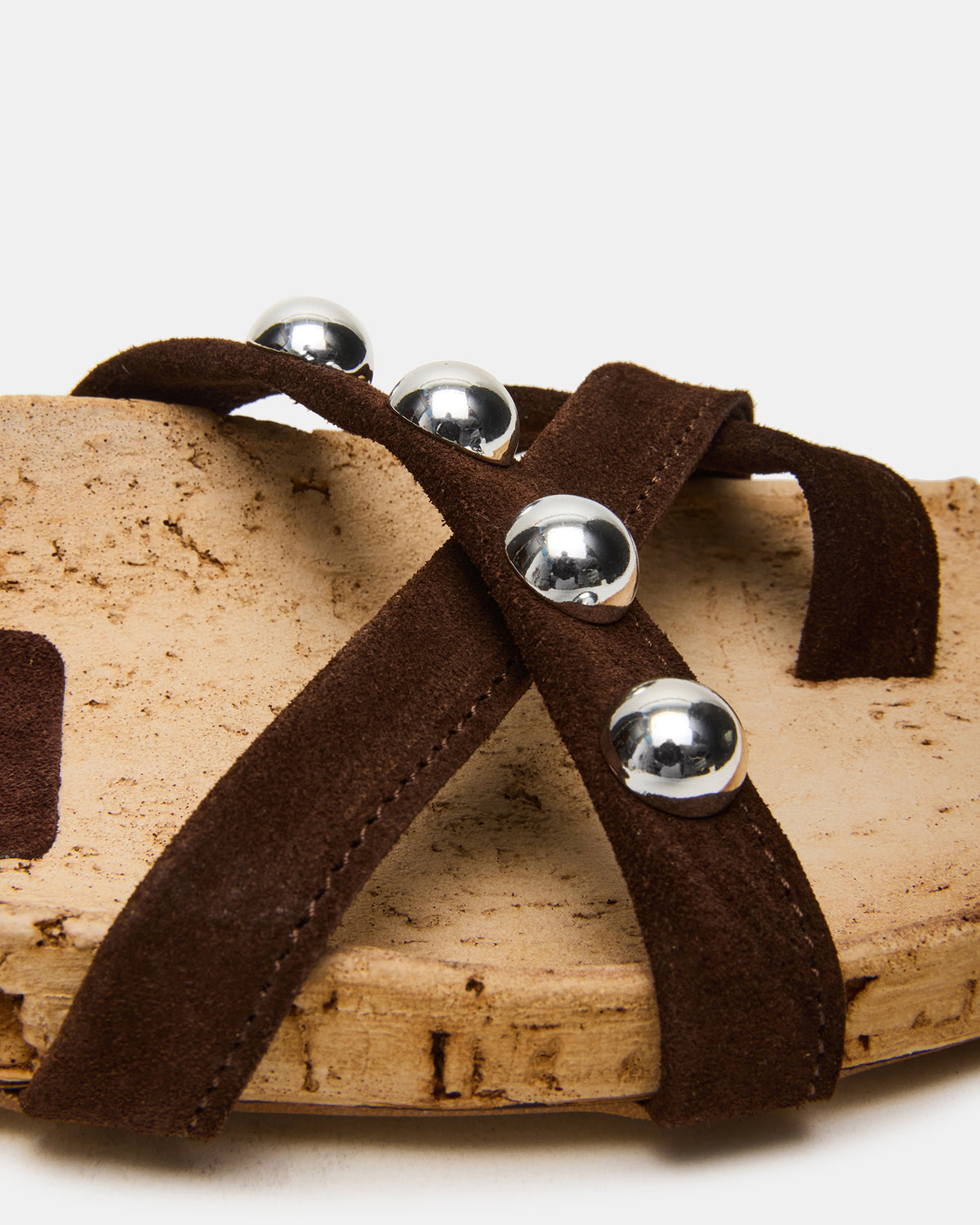 Steve Madden KELSO Brown Suede Flatform Strappy Studded Women's Sandal