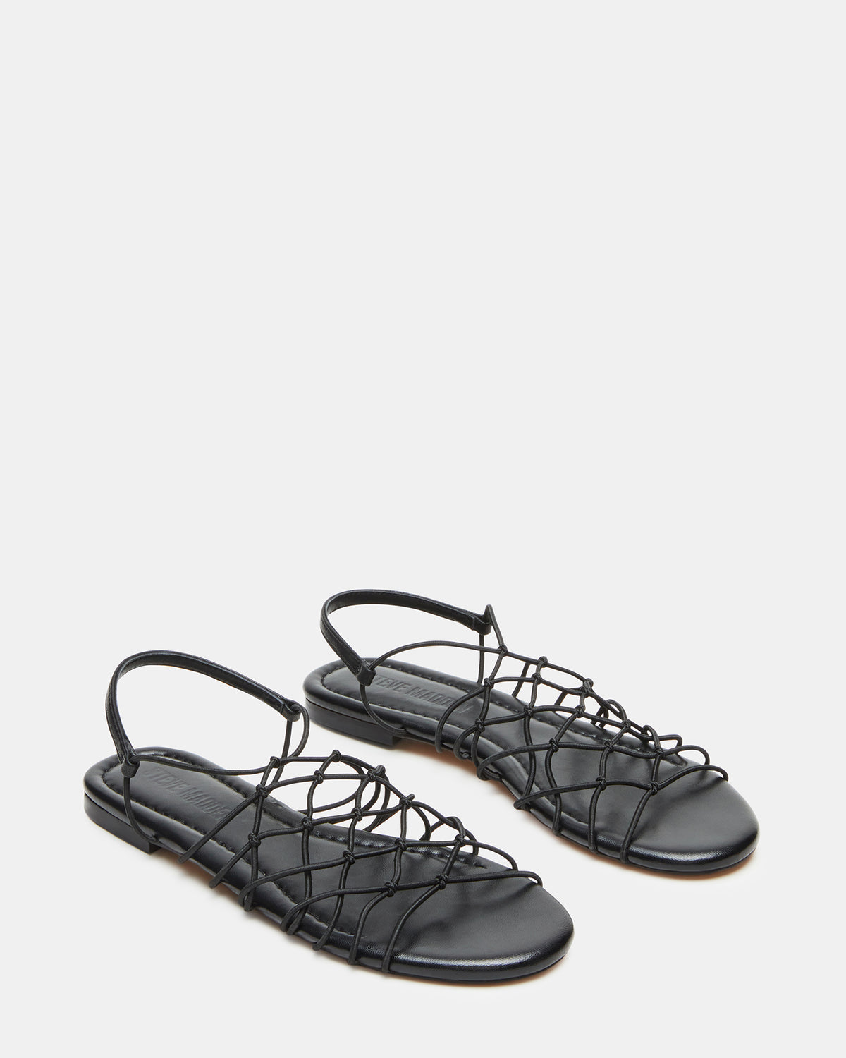 Steve Madden LIBRA Black Women's Strappy Flat Sandal