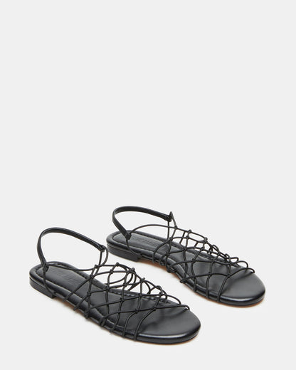 Steve Madden LIBRA Black Women's Strappy Flat Sandal