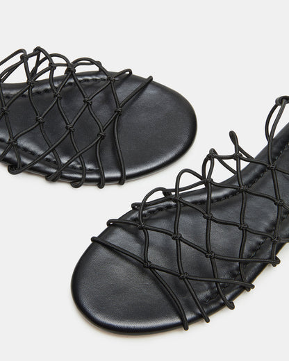 Steve Madden LIBRA Black Women's Strappy Flat Sandal