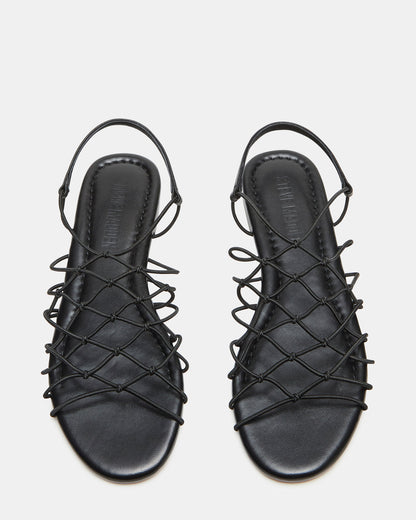 Steve Madden LIBRA Black Women's Strappy Flat Sandal