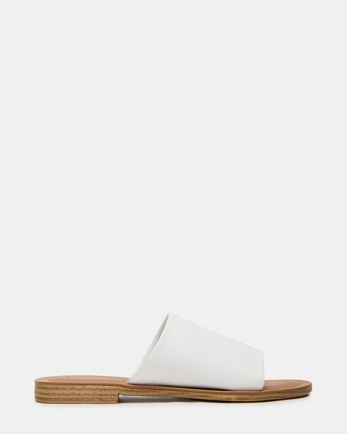 Steve Madden KIPP White Leather Slide Women's Sandal