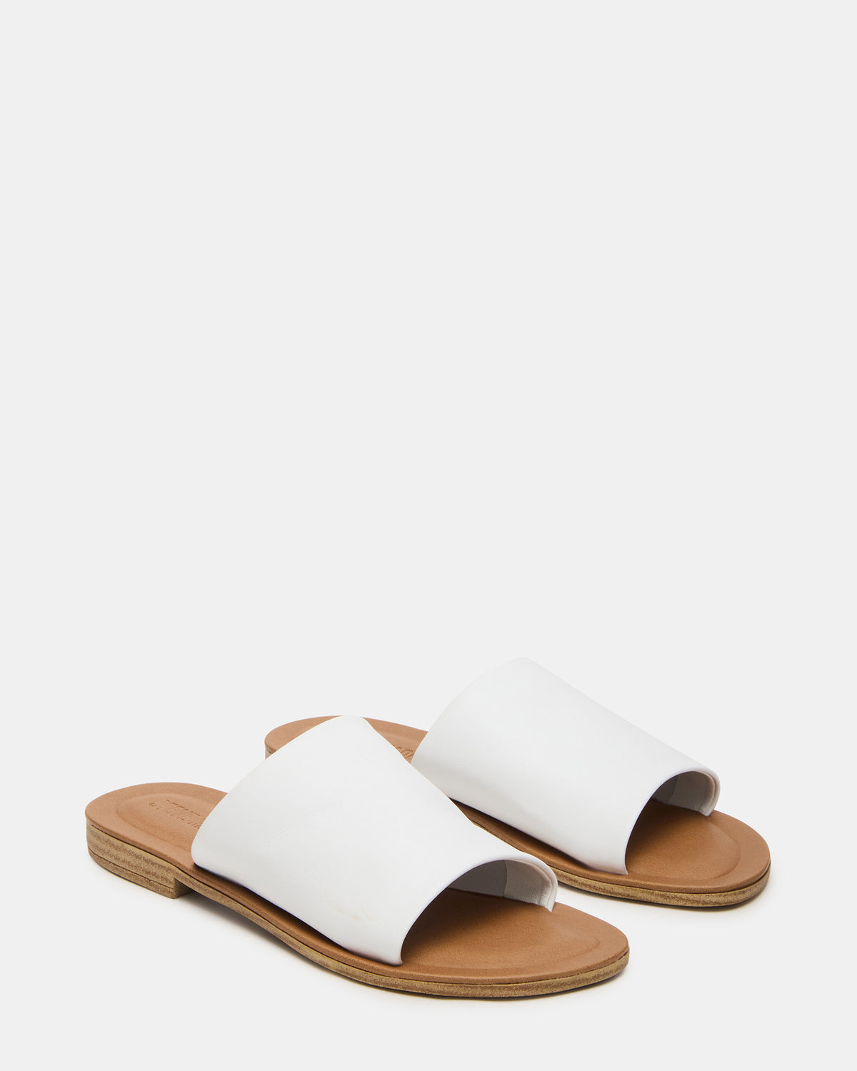 Steve Madden KIPP White Leather Slide Women's Sandal