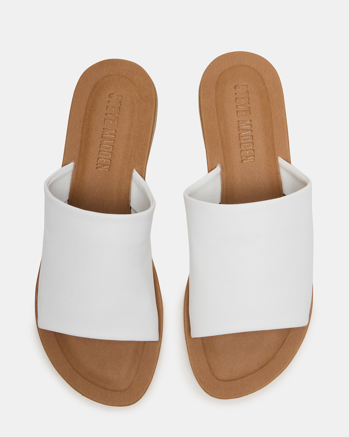 Steve Madden KIPP White Leather Slide Women's Sandal