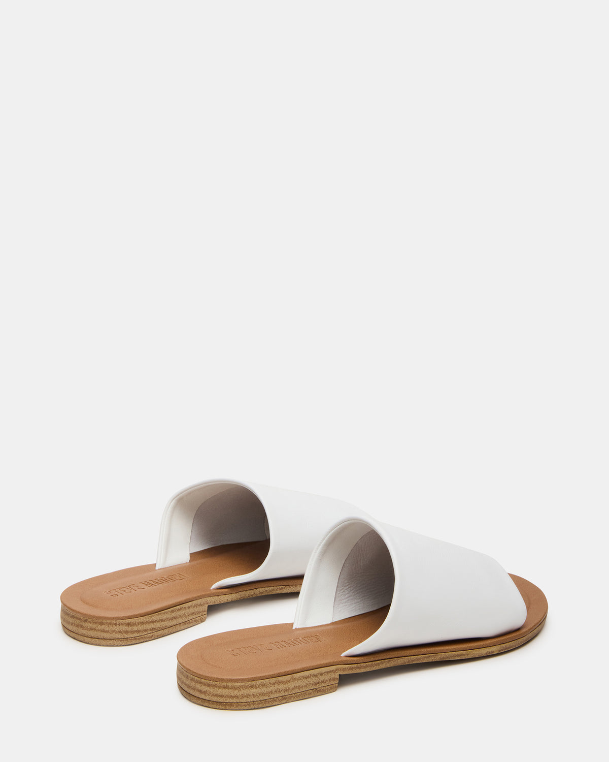 Steve Madden KIPP White Leather Slide Women's Sandal