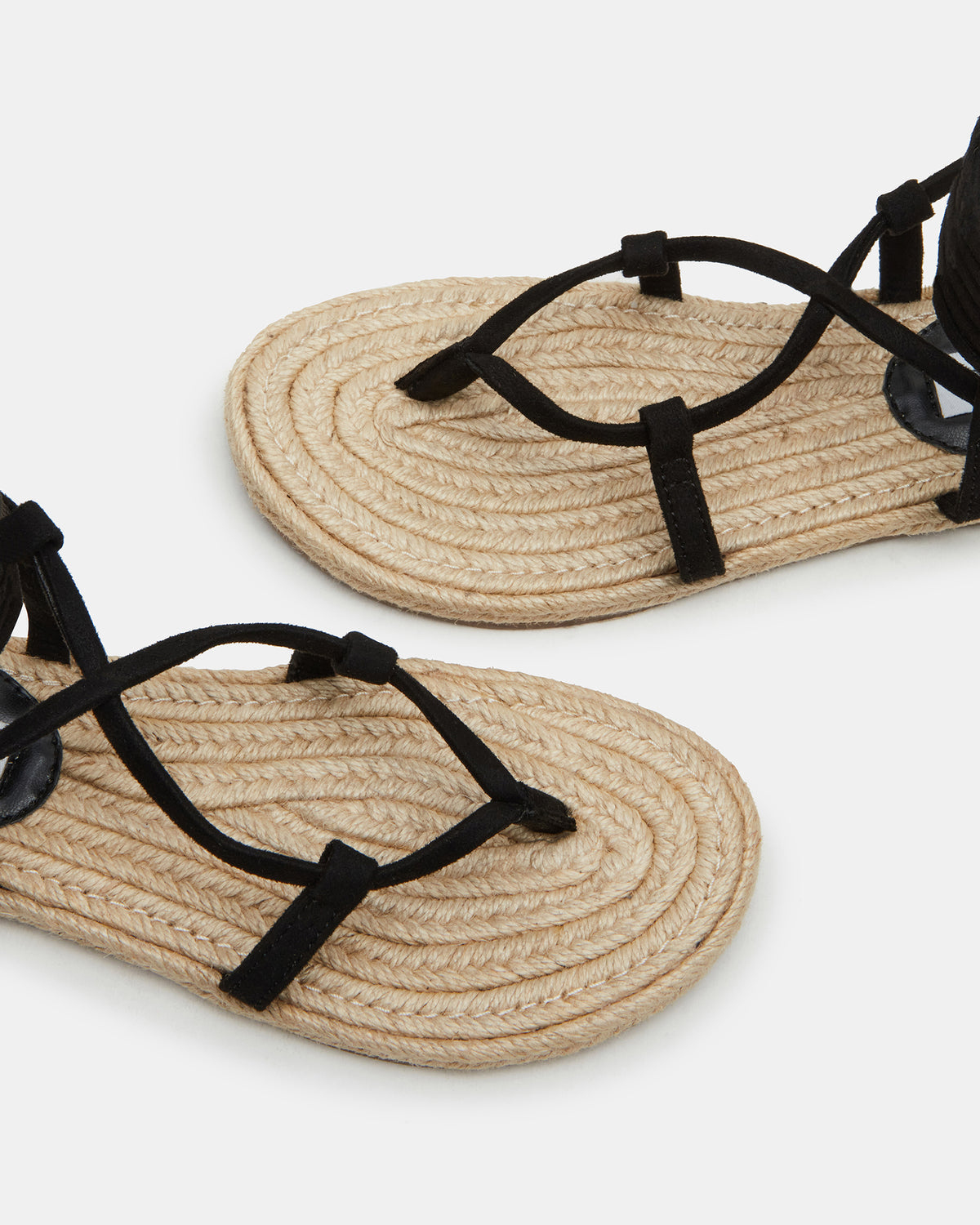 Steve Madden WADE Black Women's Strappy Lace-Up Espadrille Sandal