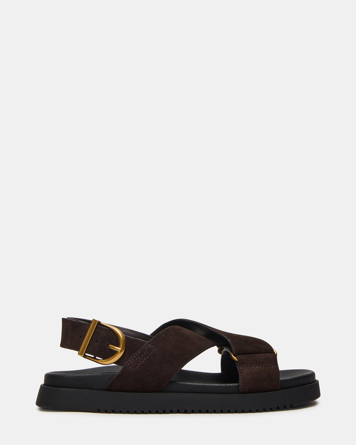Steve Madden DONELLI Brown Suede Strappy Footbed Women's Sandal