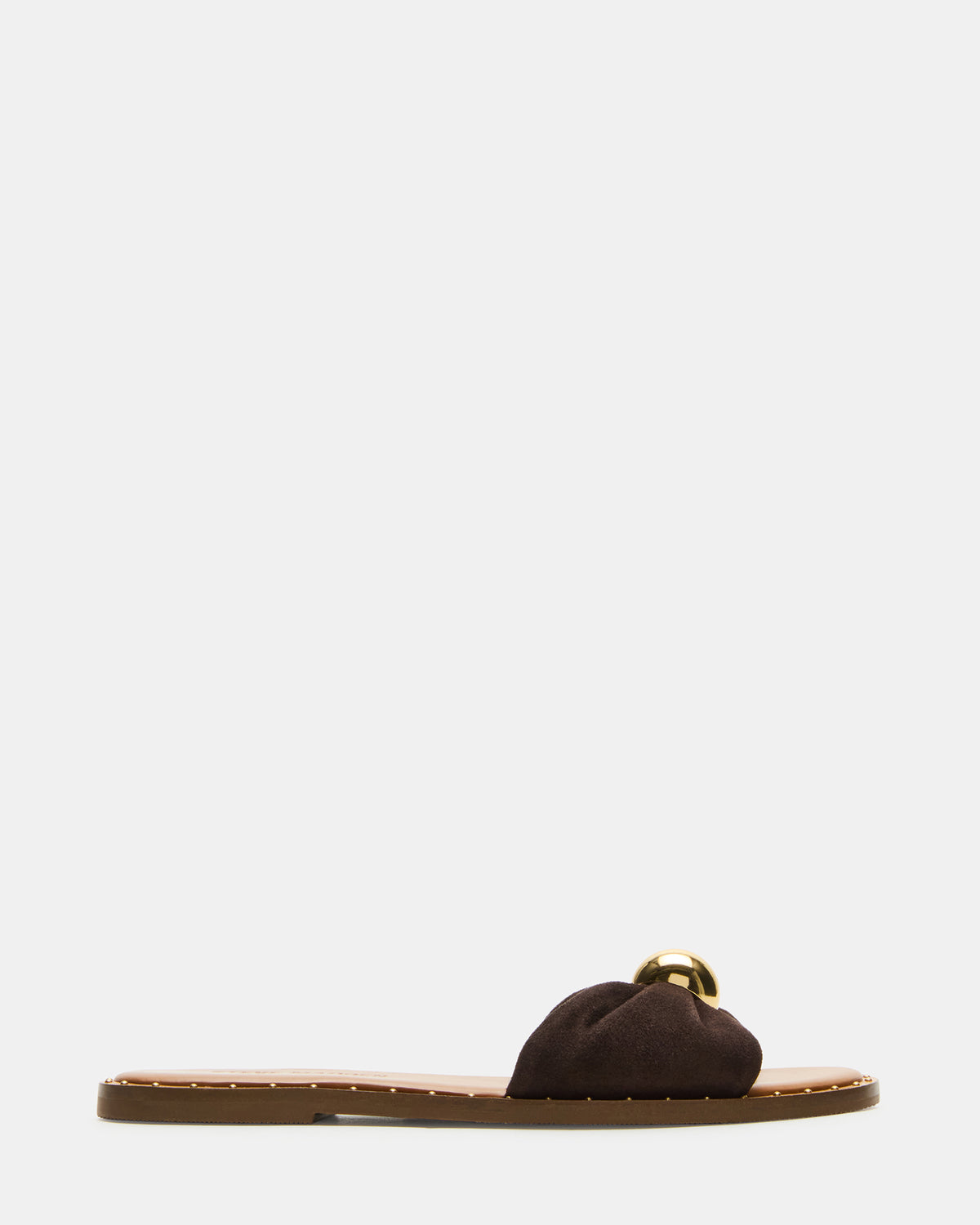 Steve Madden DIPSY Brown Suede Slide Rounded Toe Women's Sandal