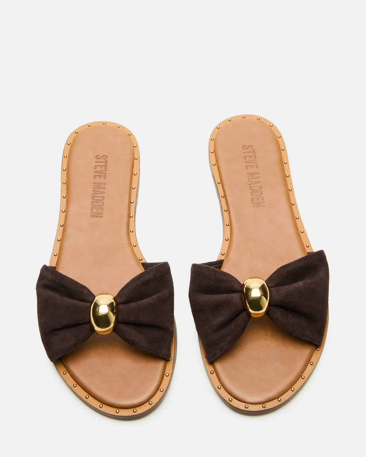 Steve Madden DIPSY Brown Suede Slide Rounded Toe Women's Sandal