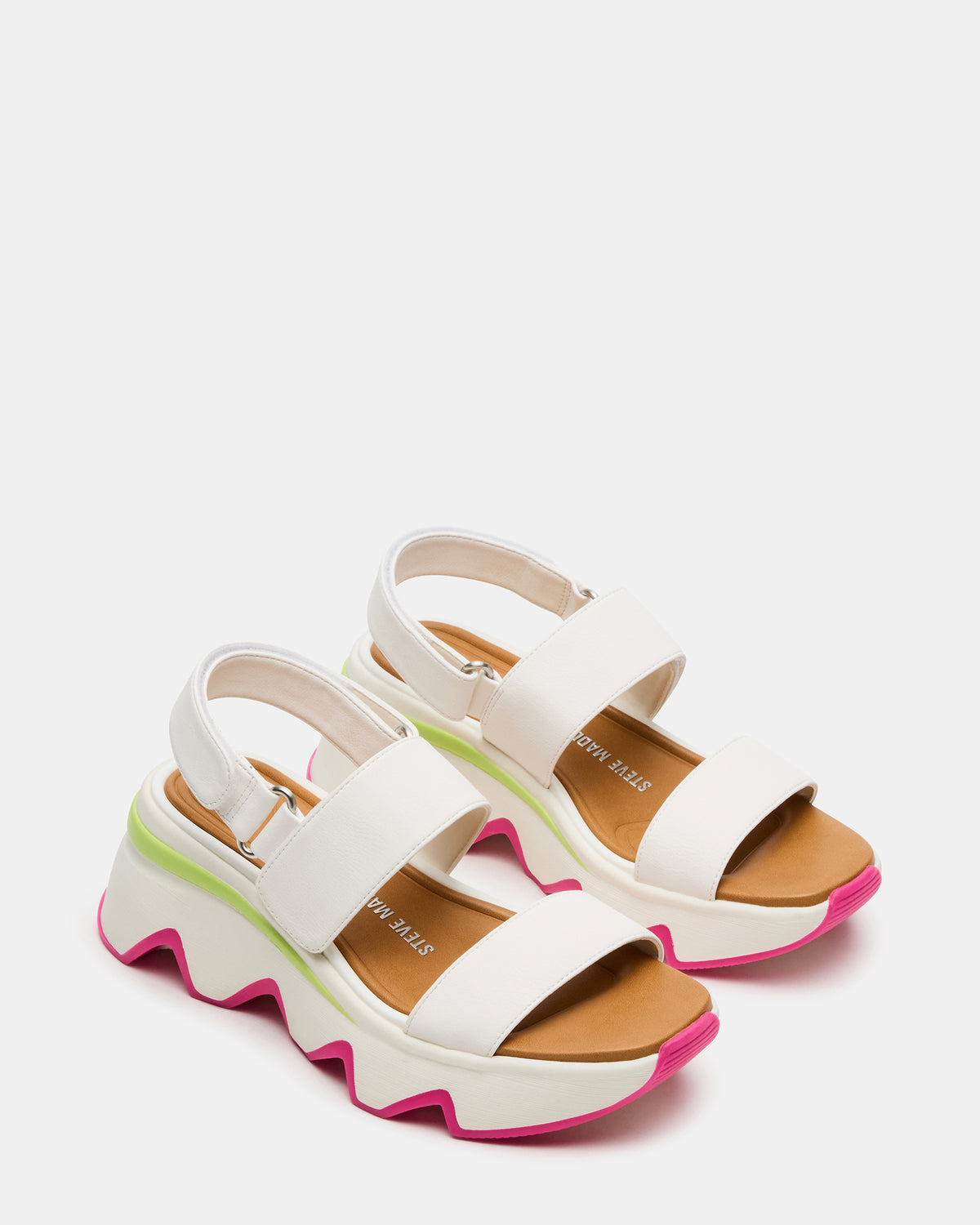 Steve Madden LOCHAN Bone Platform Flatform Strappy Women's Sandal