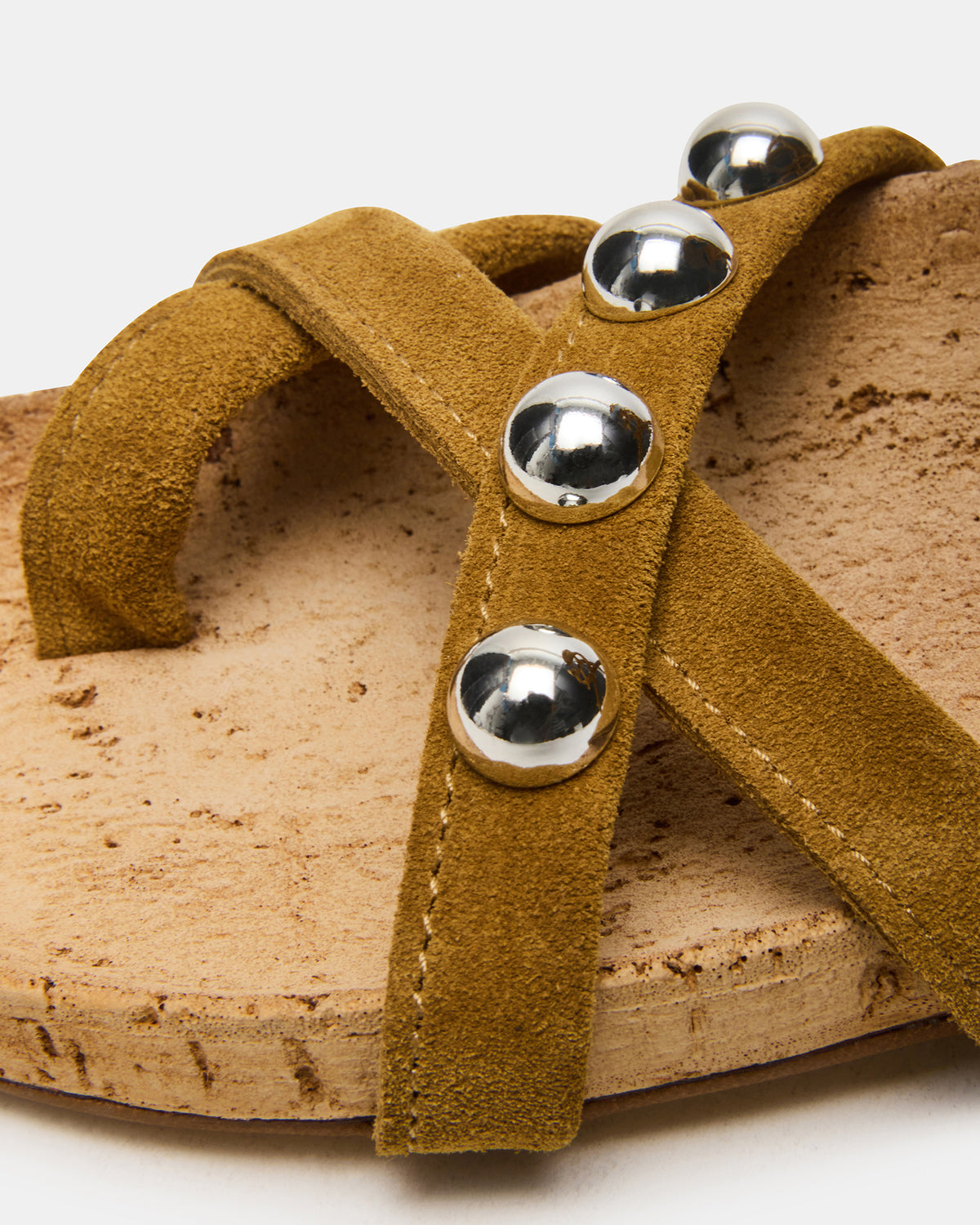 Steve Madden KELSO Olive Suede Flatform Strappy Studded Women's Sandal