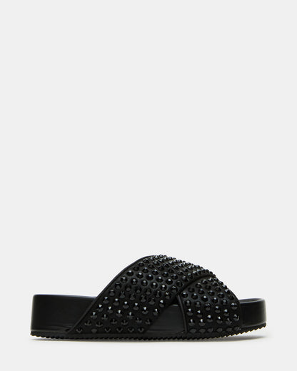 Steve Madden AVENDRA Black Multi Flatform Slide Women's Sandal