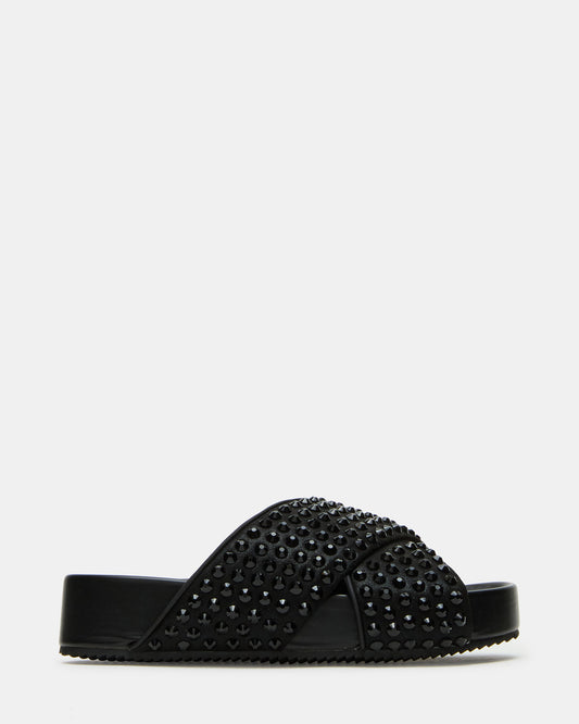 Steve Madden AVENDRA Black Multi Flatform Slide Women's Sandal