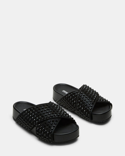 Steve Madden AVENDRA Black Multi Flatform Slide Women's Sandal