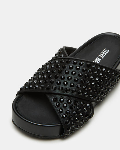 Steve Madden AVENDRA Black Multi Flatform Slide Women's Sandal